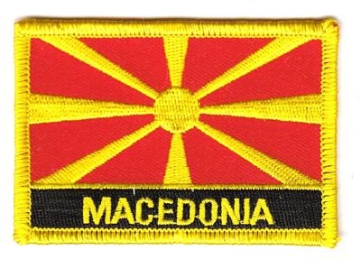 Flaggen Aufnäher Patch Mazedonien Schrift Fahne NEU von FahnenMax