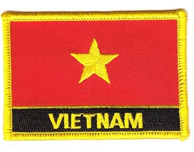 Flaggen Aufnäher Patch Vietnam Schrift Fahne NEU von FahnenMax