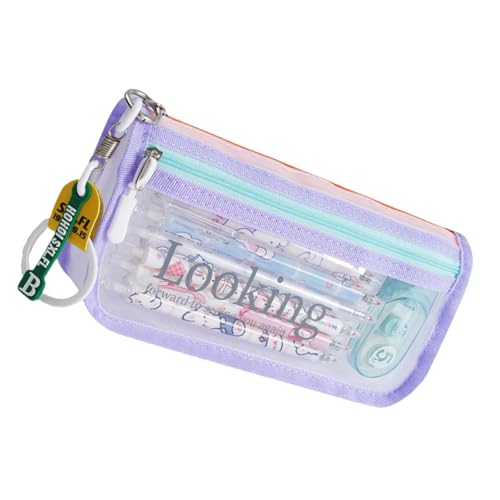 Bleistift Mit Hoher Kapazität Bleistift 2 Fachstifte Beutel Klare Stiftbeutel Tragbarer Stift Organizer Travel Make Up Clear Mesh Für Studenten. von Fahoujs