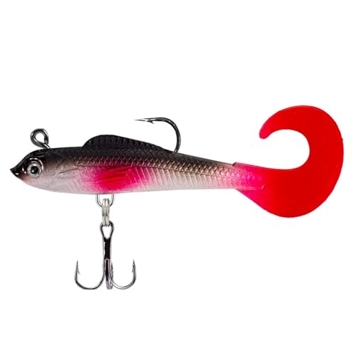 Fischerei Köder Künstliche Sinkende Swimbait Locken Schwanz Jigs Weiche Köder Fischereiköder Für Süßwasser Und Salzwasser Weiche Schwimbait Tail Fischköder Mit Haken von Fahoujs