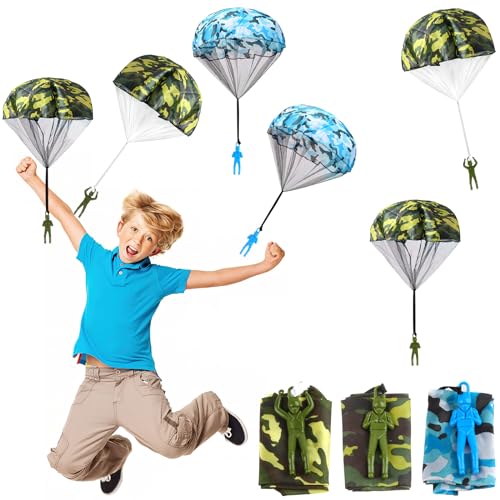 Fallschirm Spielzeug Kinder, FainFun 6 Fallschirmspringer Spielzeug Klein, Wurfspiel Kinder Fallschirm, Fallschirmspringer, Outdoor-Aktivitäten von FainFun