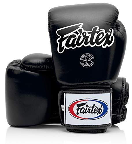 Fairtex BGV1 Muay Thai Boxtraining Sparring Handschuhe für Männer, Frauen, Kinder | MMA Handschuhe für Kampfsportarten | Hochwertige, leichte & stoßdämpfende Boxhandschuhe(12 oz-Schwarz) von Fairtex