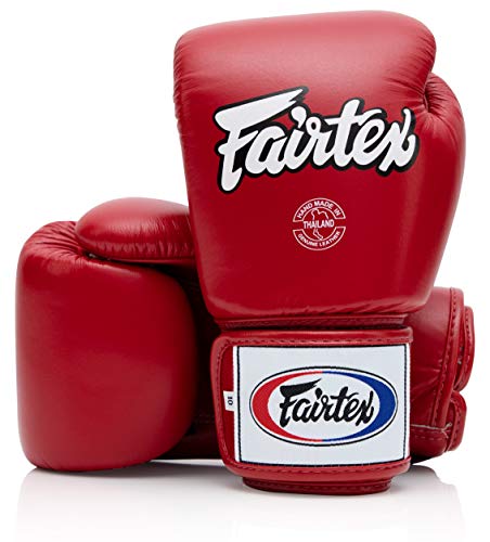 Fairtex BGV1 Muay Thai Boxtraining Sparring Handschuhe für Männer, Frauen, Kinder | MMA Handschuhe für Kampfsportarten | Hochwertige, leichte & stoßdämpfende Boxhandschuhe(16 oz-Rot) von Fairtex