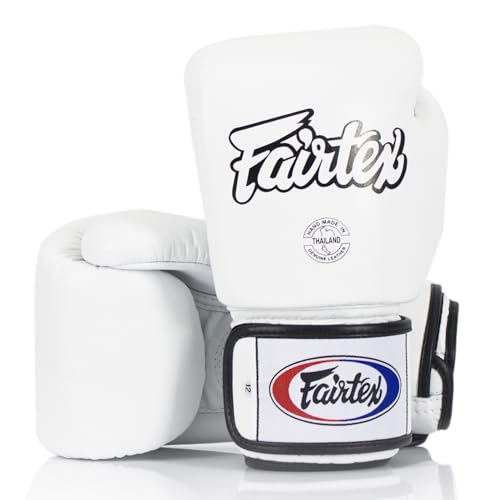 Fairtex BGV1 Muay Thai Boxtraining Sparring Handschuhe für Männer, Frauen, Kinder | MMA Handschuhe für Kampfsportarten | Hochwertige, leichte & stoßdämpfende Boxhandschuhe(16 oz-Weiß) von Fairtex