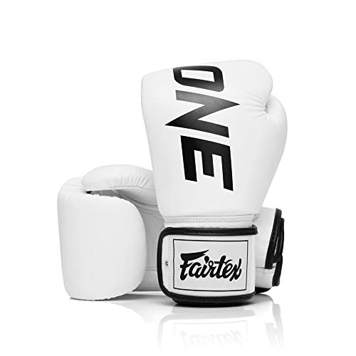 Fairtex BGV1 ONE Muay Thai Boxing Sparring Gloves (White, 10 oz) von Fairtex