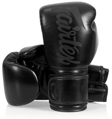 Fairtex BGV14 Muay Thai für Profiboxer & Trainer | Mexikanischer Stil für Schlagkräftige | MMA Handschuhe für Kampfsport | Leichte & stoßdämpfende Boxhandschuhe(16oz-Tiefes Schwarz) von Fairtex