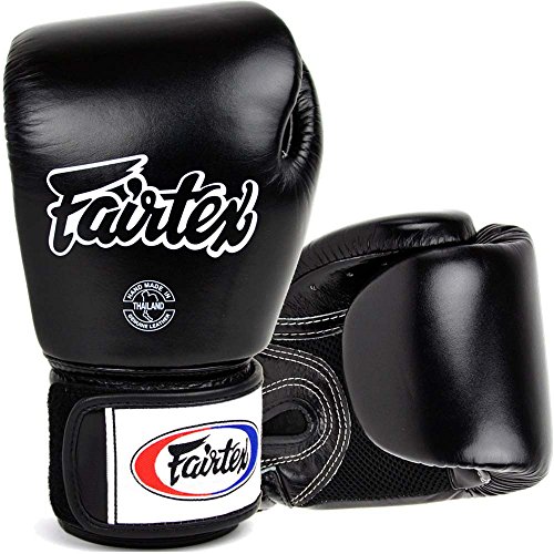 Fairtex Boxhandschuhe, BGV-1 AIR, schwarz, Boxing Gloves MMA Muay Thai Thaiboxen Size 10 Oz von Fairtex