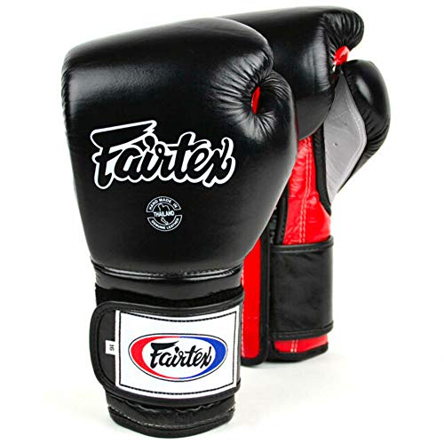 Fairtex Boxhandschuhe, BGV9, Mexican Style, schwarz-rot Größe 12 Oz von Fairtex