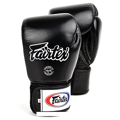 Fairtex Boxhandschuhe BGV1 Breathable - Black - Boxhandschuhe MMA Kickboxen Sparring Muay Thai Leder (10oz) von Fairtex