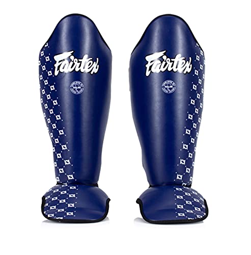 Fairtex SP5 Muay Thai Schienbeinschoner für Männer, Frauen, Kinder | Hochwertig, leicht & langlebig | Erweiterter Schutz gegen Schienbeinschmerzen beim Training oder Sparring(Large-Blau) von Fairtex