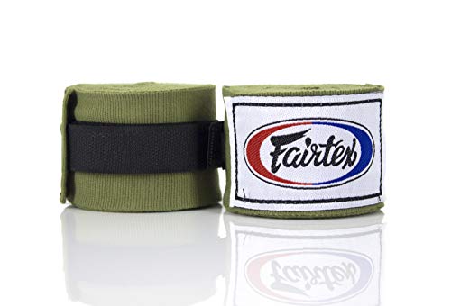 Fairtex Muay Thai Boxing Boxbandagen Elastic Baumwolle HW2 Hand Wraps Farbe schwarz Bleichen blau rot weiß rosa lila thaialnd verwendet in Muay Thai Boxen, Kickboxen, MMA, unisex, grün von Fairtex