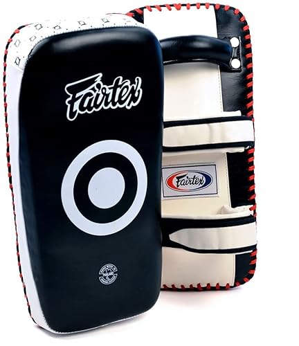 Fairtex kplc Curved Kick Pads Boxen Muay Thai Boxing Pads MMA K1 Training Focus Pad Punch Verkauft Ein Paar, Black-White KPLC2 von Fairtex