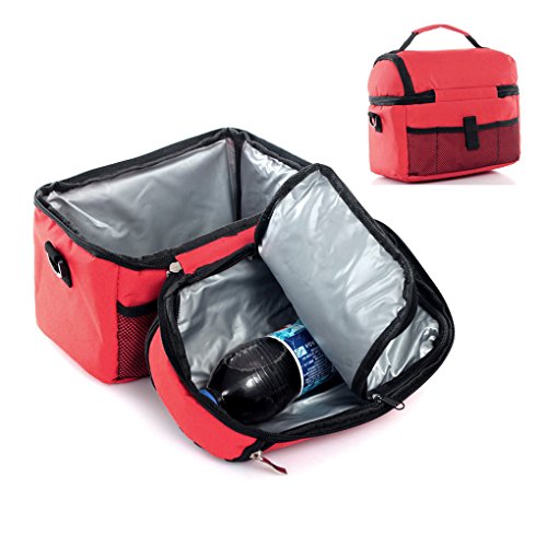 Eistasche Kühltasche Tasche Milch Transportieren Picknicktasche Thermotasche Picnic Lunch Cooler Bento Box Ice Bag Camping (Rot) von FakeFace