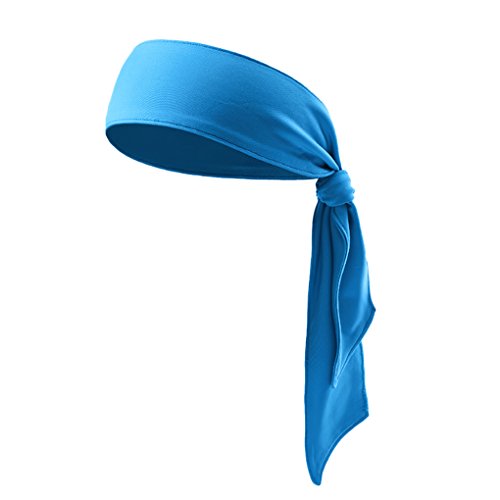Verstellbares Sport-Stirnband, Gym-Tennis Sports Head Band Bikertuch Krawatte Stirnbänder, Schweißband für Männer Frauen für Yoga, Tennis, Laufen, Basketball (Blau) von FakeFace