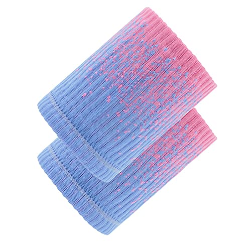 Sport Wristbands Absorbierende Schweißbänder Nylon Sport Wristbands Gelenkband Schweißband Armband Weiche verdickte für Tennis Basketball Gymnastik Fußball Leichtathletik Sports (Rosa Blau) von Falafoty