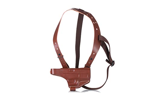 Multifit Leather horizontal Shoulder Holster Rig w/Single Harness Brown Right Hand, Size 2238 von Falco Holsters