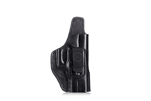 Multifit Open-top IWB/OWB Leather Holster with Steel Clip 1.5" Black, Right Hand, Size 2217 von FALCO