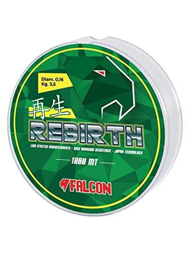 FALCON Angelschnur REBIRTH LOW STRETCH NYLON, 200/300/1000 MT (1000 MT, 0,25 mm/7,35 kg) von Falcon