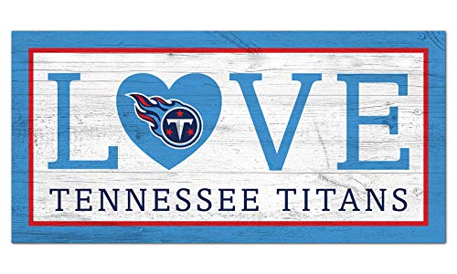 Fan Creations NFL Tennessee Titans Unisex Tennessee Titans Love Schild Team Color, 6x12 von Fan Creations