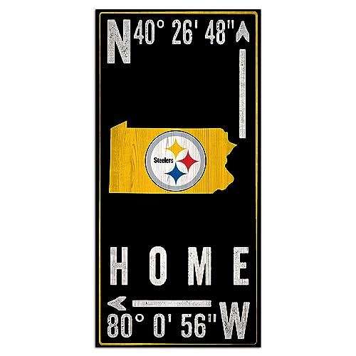 Fan Creations Unisex-Erwachsene N1034-PIT Pittsburgh Steelers Koordinate Schild 6x12 Coordinate 15,2 x 30,5 cm, 6 x 12 von Fan Creations