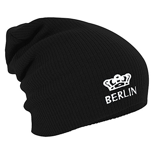 Fan-O-Menal Textilien Longbeanie Slouch-Beanie Wintermütze Berlin Krone 55353 Farbe schwarz von Fan-O-Menal Textilien