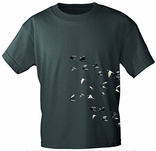 Fan-O-Menal Textilien T-Shirt mit Print - Tauben Taubenschwarm - TB152 anthrazitgrau Gr. S-3XL Größe 3XL von Fan-O-Menal Textilien
