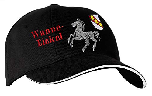 Fan-O-Menal Baseballcap mit Einstickung - Wanne-Eickel - 68645 schwarz von Fan-O-Menal