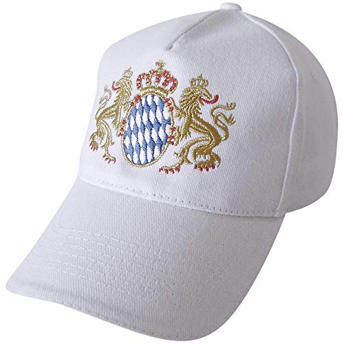Fan-O-Menal Baseballcap mit Stick - Bayern Wappen - 68159 Weiss - Cap Kappe Baumwollcap von Fan-O-Menal