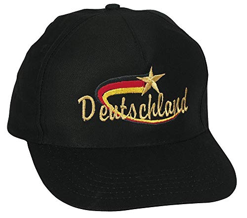 Fan-O-Menal Baseballcap mit Stick - Deutschland - 68080 schwarz - Cap Kappe Baumwollcap von Fan-O-Menal