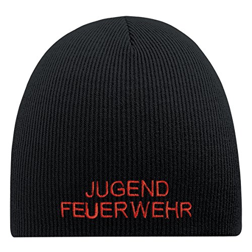 Fan-O-Menal Beanie Mütze Jugendfeuerwehr 55609 schwarz von Fan-O-Menal