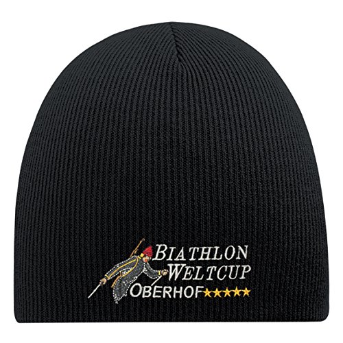Fan-O-Menal Beanie-Mütze mit Einstickung - Biathlon WELTCUP OBERHOF - 54813 schwarz von Fan-O-Menal