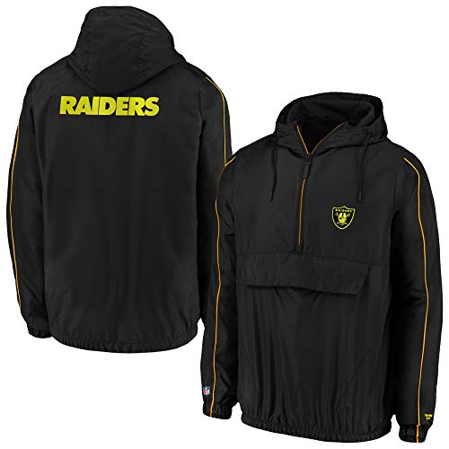 Fanatics NFL Las Vegas Raiders 1/4-Zip Jacke Windbreaker Hoody Iconic Kaputzenjacke (XXL) von Fanatics