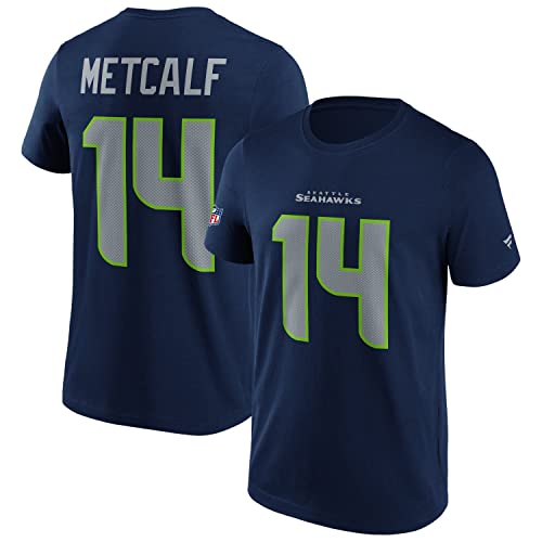 Fanatics - NFL Seattle Seahawks Metcalf Name & Number Graphic T-Shirt - Blau Farbe Blau, Größe XXL von Fanatics