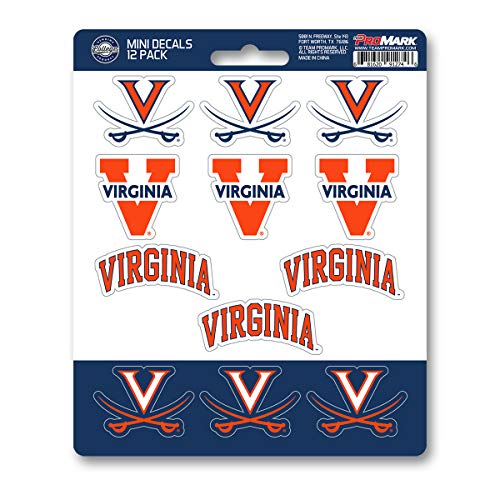 NCAA Virginia Cavaliers Aufkleber-Set Mini (12 Stück), Team-Farbe, Einheitsgröße von FANMATS