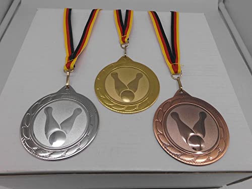 Ski Slalom Pokal Kids Medaillen 70mm 3er Set Band&Emblem Turnier Skifahren e107 