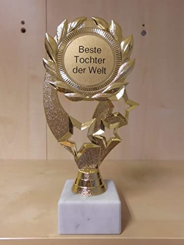 Fanshop Lünen Pokal Geschenk Beste Tochter der Welt - Geburtstag - Sportpokal - Gr. 19,5 cm - Trophäe - Pokale - mit Gravur - (A1) von Fanshop Lünen