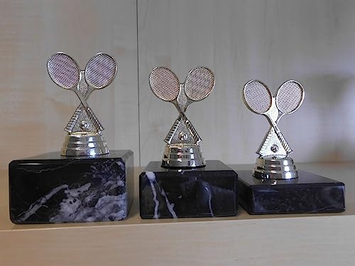 Fanshop Lünen Tennis Pokal 3er Serie Sporttennis - Turnier - Trophäe - Geburtstag - (Gold) - Figur - Pokale - mit Gravur - (pf11) von Fanshop Lünen