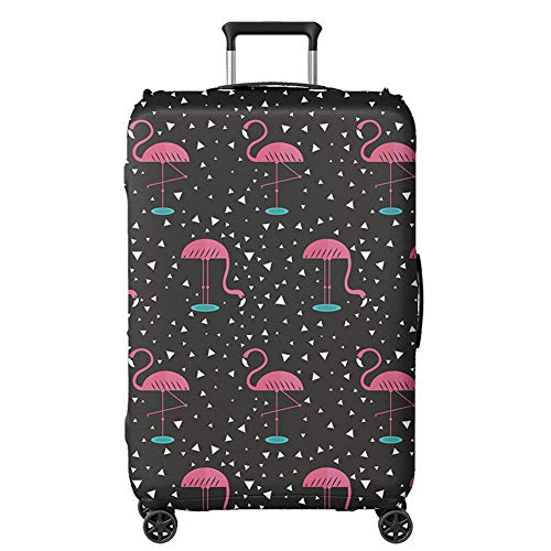 Fansu Elastisch Kofferhülle Kofferschutzhülle, Tropisch Grün Drucken Gepäck Cover Kofferschutz Bezug Kofferbezug Waschbar Dicke Staubdicht Robust mit Reißverschluss (Flamingo,XL(29-32in)) von FANSU