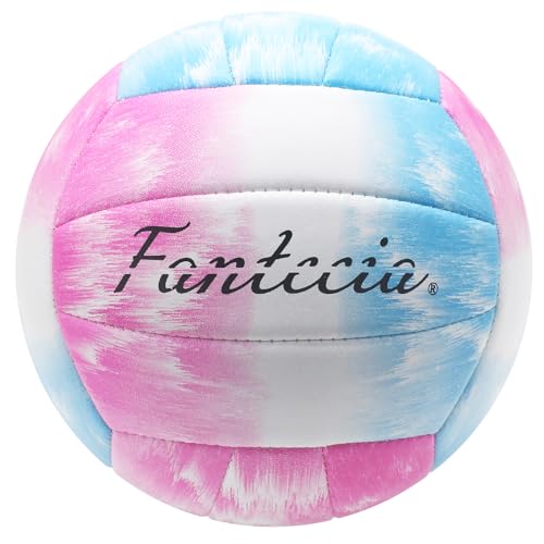 Fantecia Offizielle Größe 5 Volleyball mit Pumpe, Soft Touch Volleyball für Indoor Outdoor, Training Beach Volleyballball von Fantecia