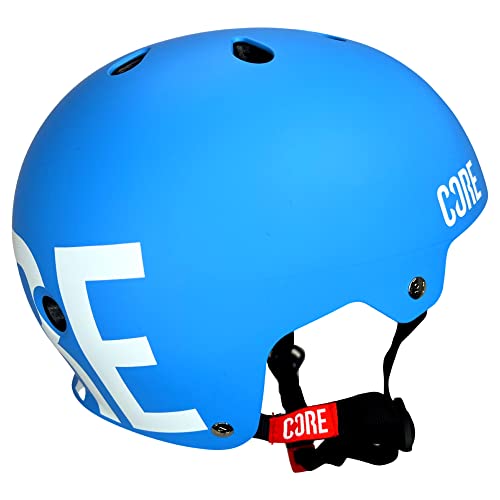 Core Street Stunt-Scooter Skateboard BMX Helm + Fantic26 Sticker (L/XL, Blau/Weiß) von Fantic26