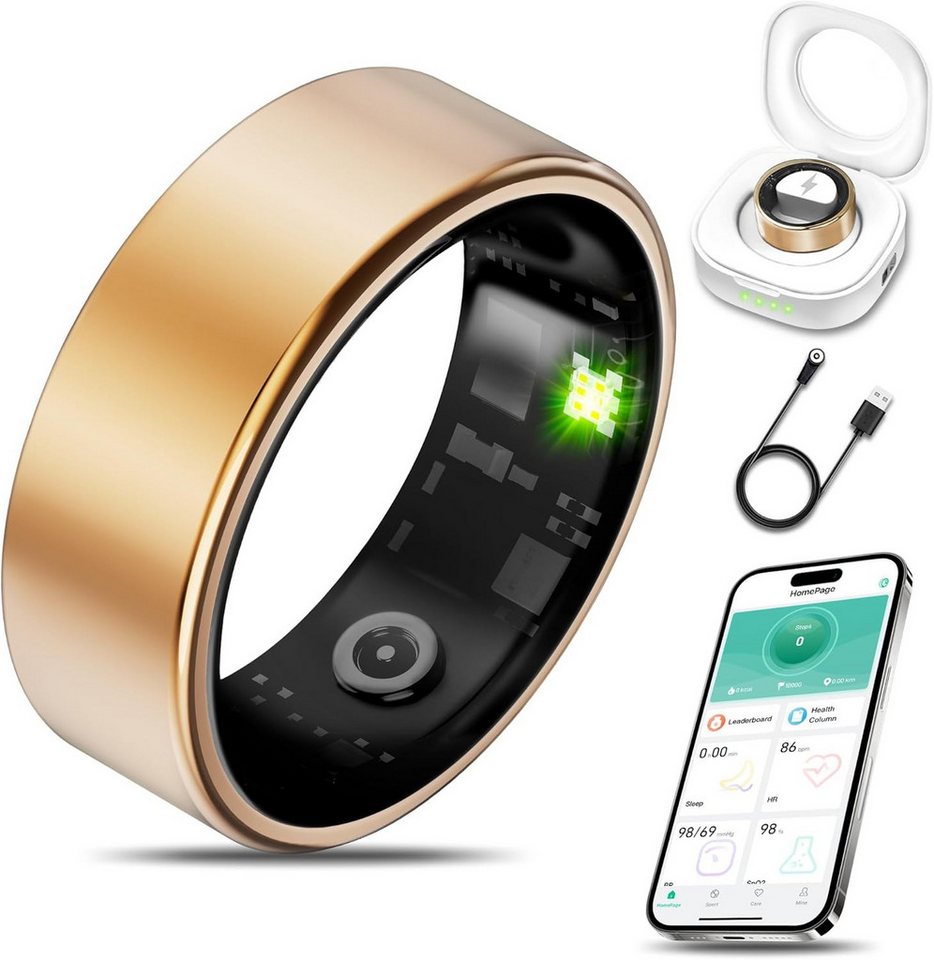 Fanttik Smart Ring Herren Damen, Smartring /Fitness Tracker/Schlaftracker Smartwatch (Gesundheits Tracker Ring) Ring Pulsmesser Smartringe für Damen Fitness Ring, mit Schrittzähler, Aktivitätstracker Smart Ring Android iOS IP68 Wasserdicht von Fanttik