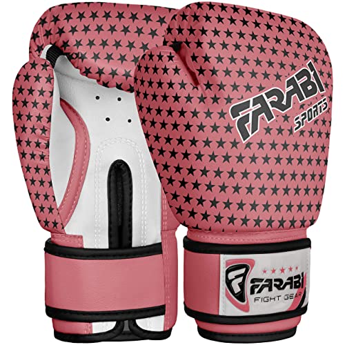 Farabi Sports 4 oz Pink Star Boxhandschuhe Kinder Box Handschuhe MMA Muay Thai Kickboxen Sparring Boxsack Training Kinder Boxhandschuhe 4-9 Jahre von Farabi Sports