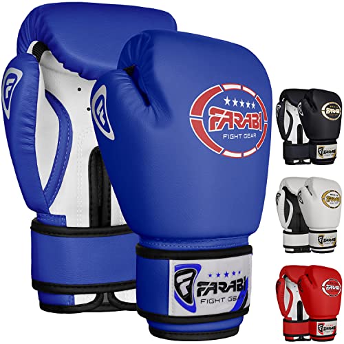 Farabi Sports 4 oz 6 oz 8 oz Boxhandschuhe Kinder Box Handschuhe MMA Muay Thai Kickboxen Sparring Boxsack Training Kinder Boxhandschuhe (Blue, 4-oz) von Farabi Sports