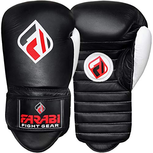Farabi Sports Coaching Mitts - Boxhandschuhe Focus Gloves für Schlag- und Kickboxtraining (14-oz, Black) von Farabi Sports