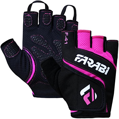 Farabi Sports F-41 Gymnastikhandschuhe Fitness Gewichtheber Trainingshandschuhe (Pink, L) von Farabi Sports