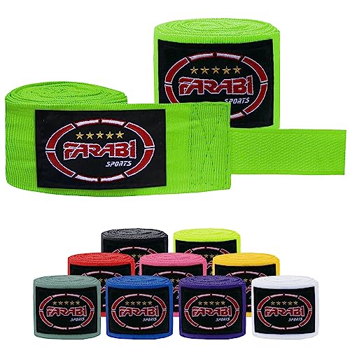 Farabi Sports Kinder & Erwachsene boxbandagen Gym Fitness Workout Bandagen Boxen Sparring Bandagen (Adult (4 Meters), Green) von Farabi Sports