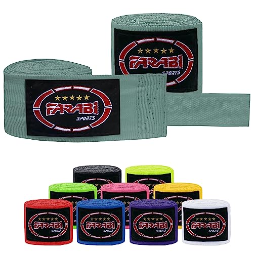 Farabi Sports Kinder & Erwachsene boxbandagen Gym Fitness Workout Bandagen Boxen Sparring Bandagen (Adult (4 Meters), Grey) von Farabi Sports
