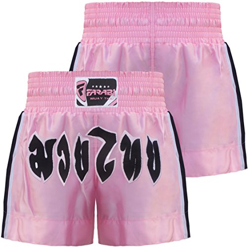 Farabi Sports Muay Thai Shorts - Training Short MMA Kampfsport Boxshorts (Pink, Small) von Farabi Sports