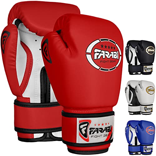 Farabi Sports 4 oz 6 oz 8 oz Boxhandschuhe Kinder Box Handschuhe MMA Muay Thai Kickboxen Sparring Boxsack Training Kinder Boxhandschuhe (Red, 4-oz) von Farabi Sports