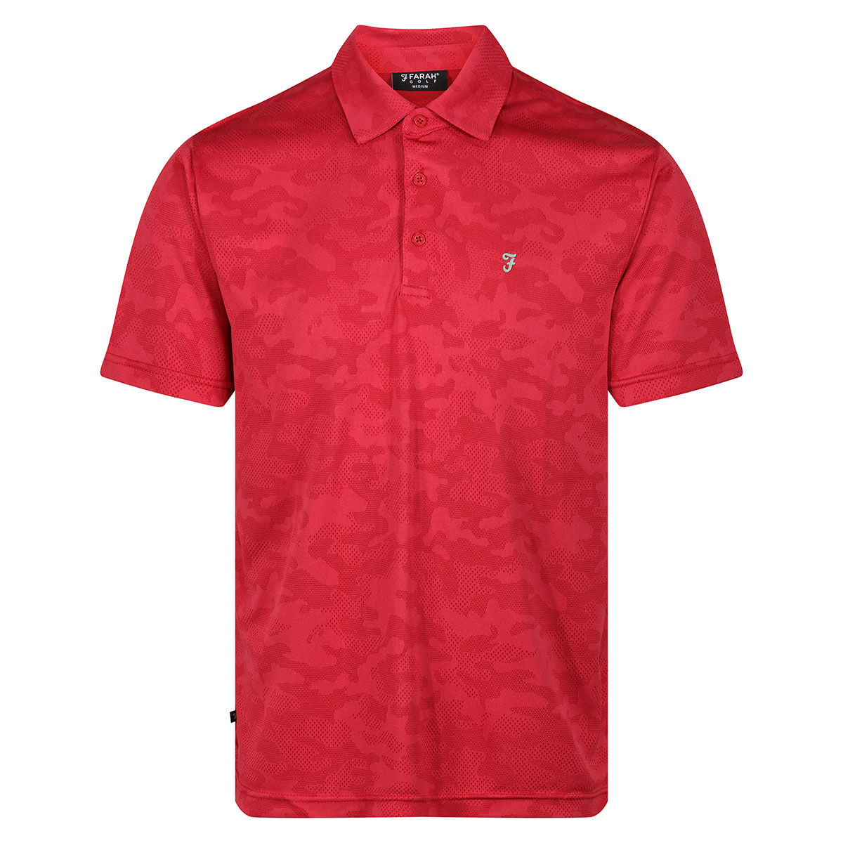 Farah Men's Jones Camo Golf Polo Shirt, Mens, Jester red, Medium | American Golf von Farah